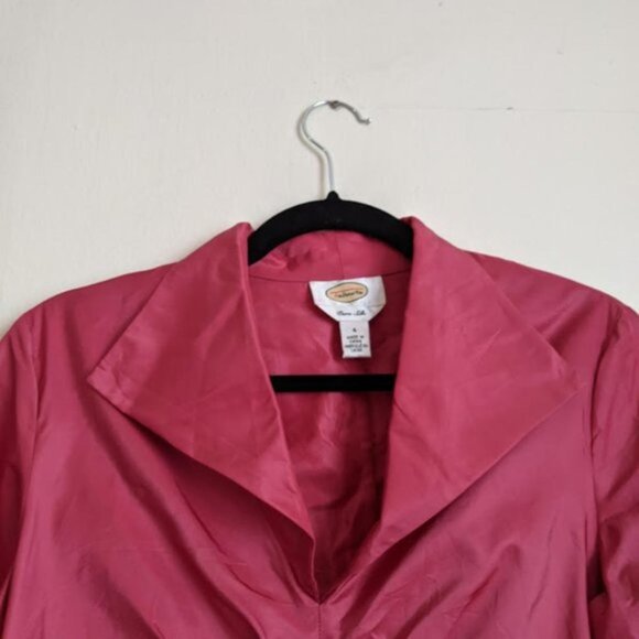 Vintage Silk Pink Gathered Blouse - Picture 4 of 4